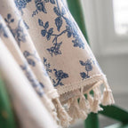 Blue Rose Floral Home Curtain — product in use