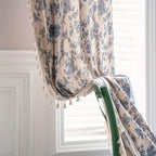 Blue Rose Floral Home Curtain — main product photo
