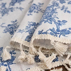 Blue Rose Floral Home Curtain — alternate angle view