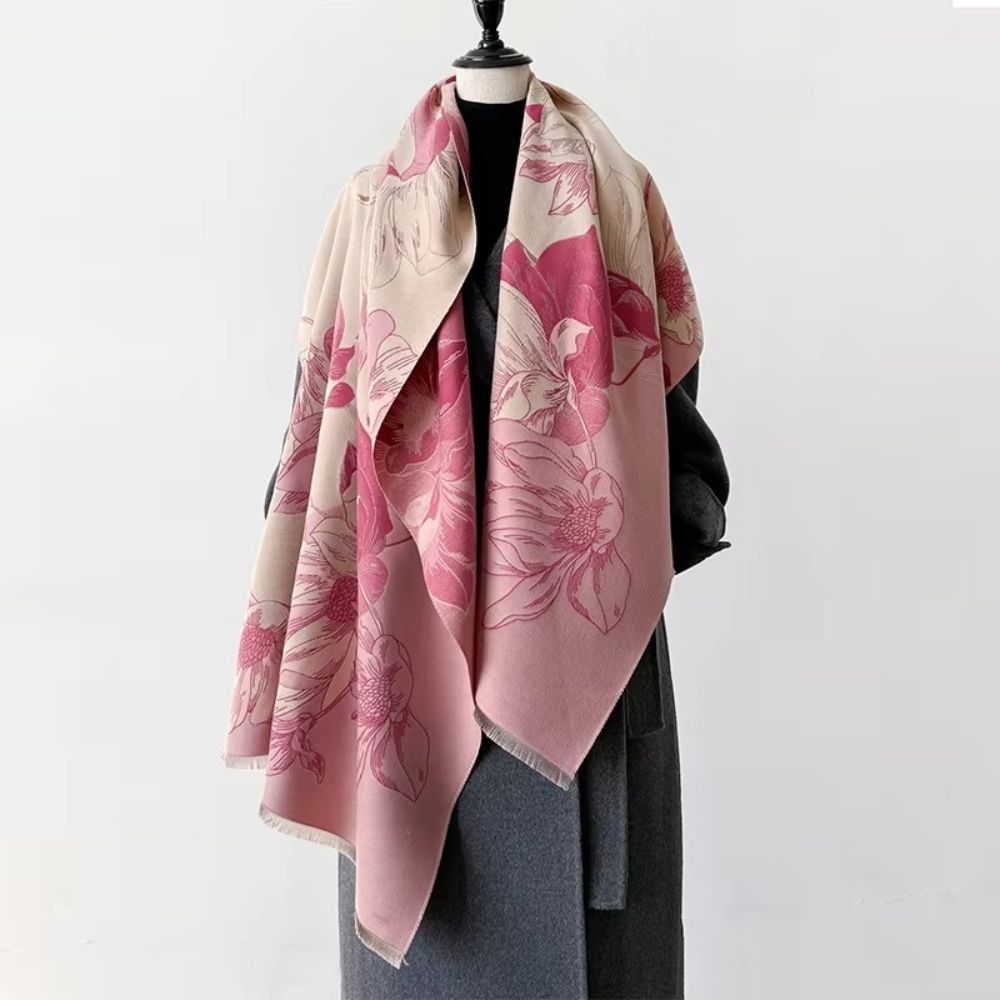 Fashion Bloom Reversible Floral Shawl — lifestyle shot
