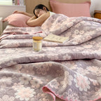 Reverie Floral Cotton Gauze Blanket — alternate angle view