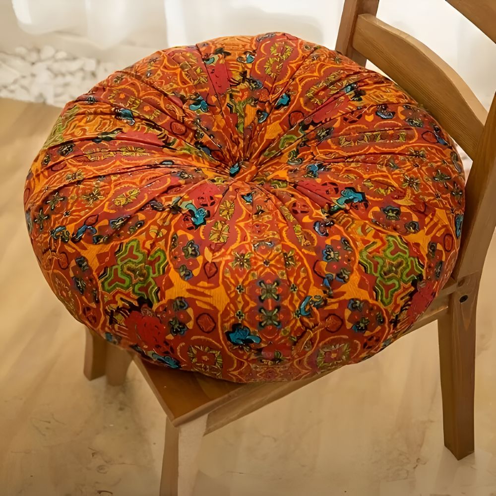 Bohemian Embroidered Floor Cushion — alternate angle view