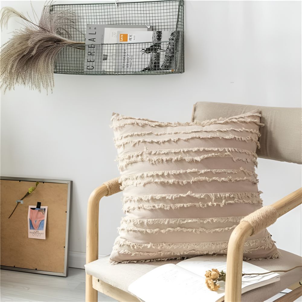 Bohemian Fringe Cushion Cover — material texture close-up
