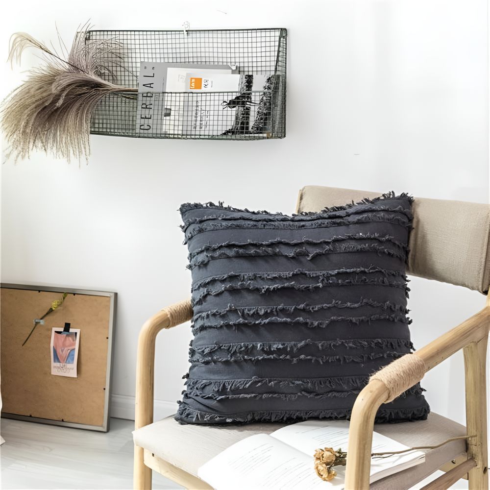 Bohemian Fringe Cushion Cover — alternate angle view