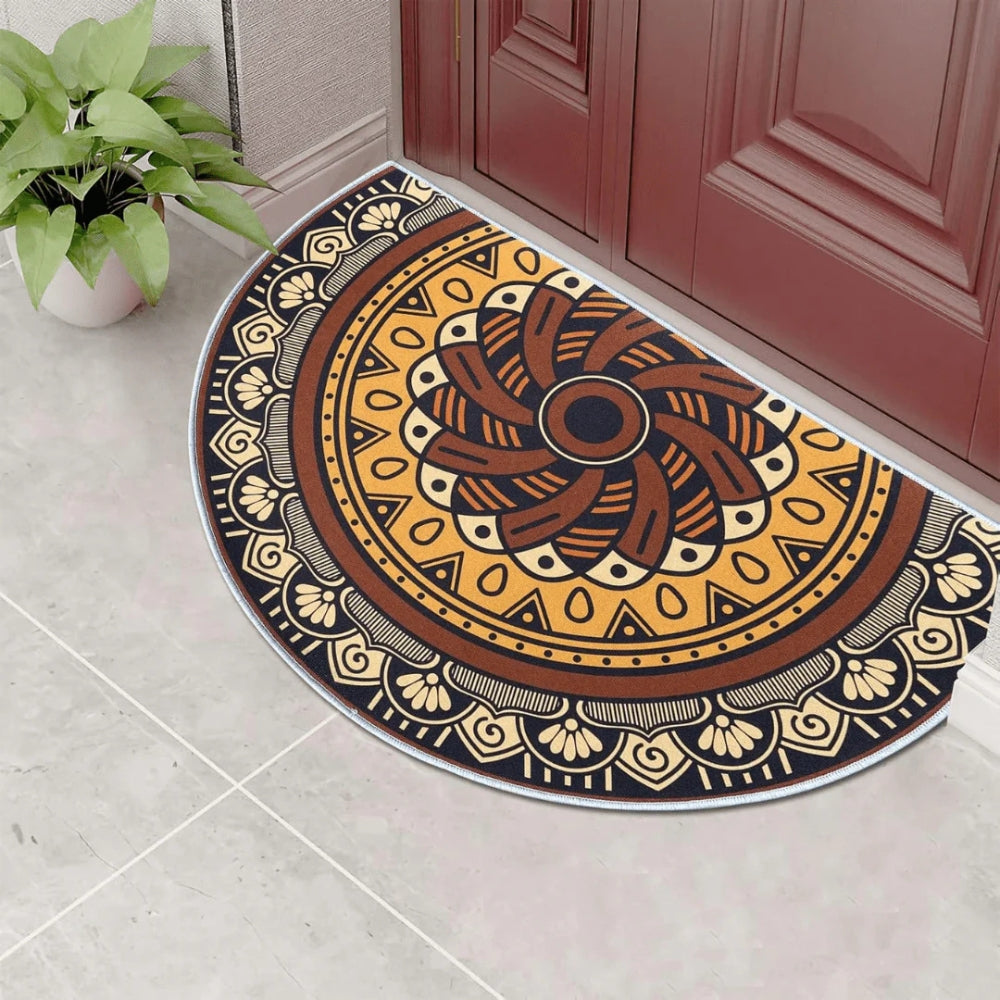 Bohemian Half Round Mandala Rug — product detail view