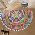 Bohemian Half Round Mandala Rug — product feature detail