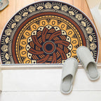 Bohemian Half Round Mandala Rug — material texture close-up