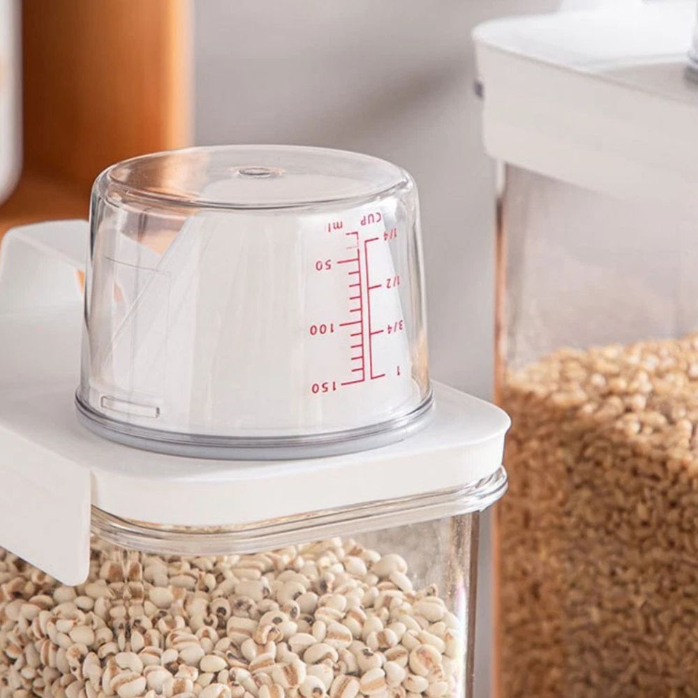 Clear Cereal and Grain Organiser — material texture close-up