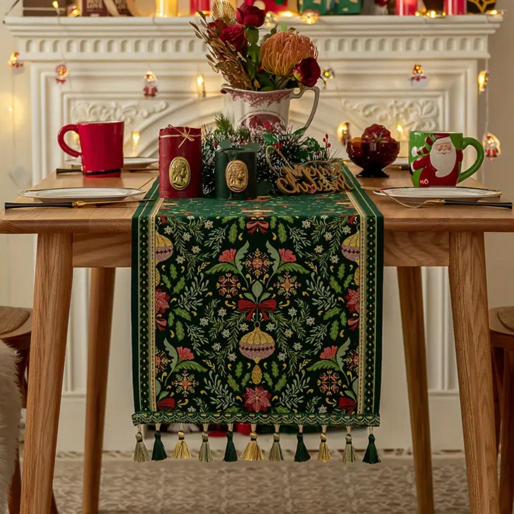 Tapestry Botanical Holiday Table Runner — main product photo