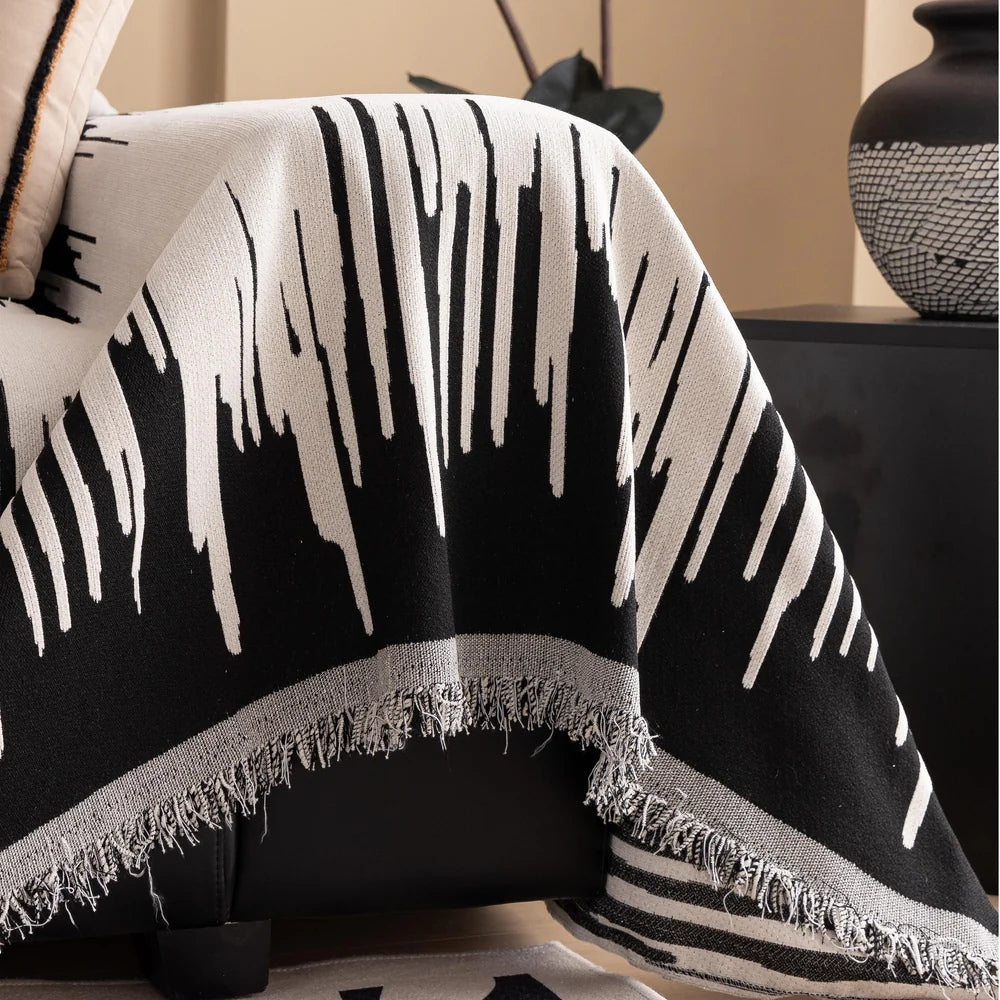 Brushstroke Vertical Pattern Chenille Sofa Cover — lifestyle shot