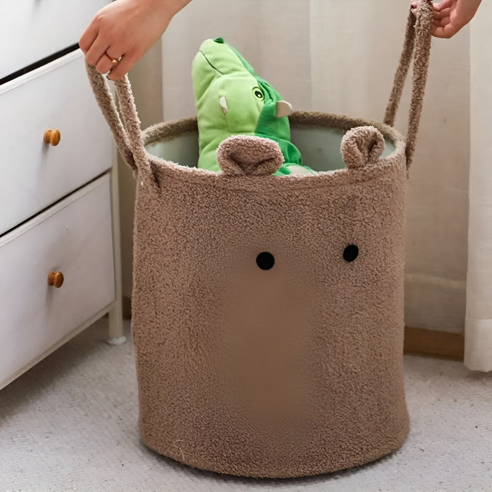 Bubbi Cute Lamb Laundry Storage Bin — product in use