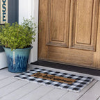 Buffalo Plaid Welcome Door Mat — product in use