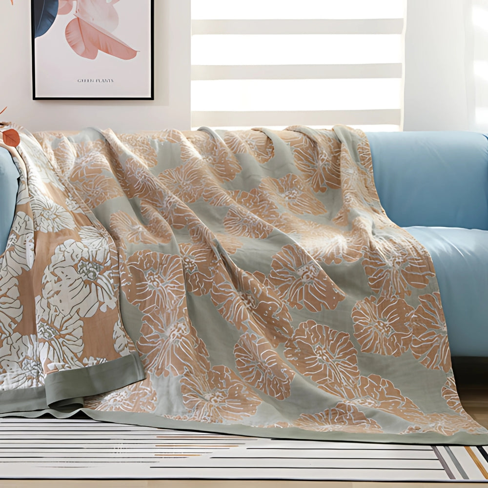 Botanical Bliss Cotton Blanket — alternate angle view