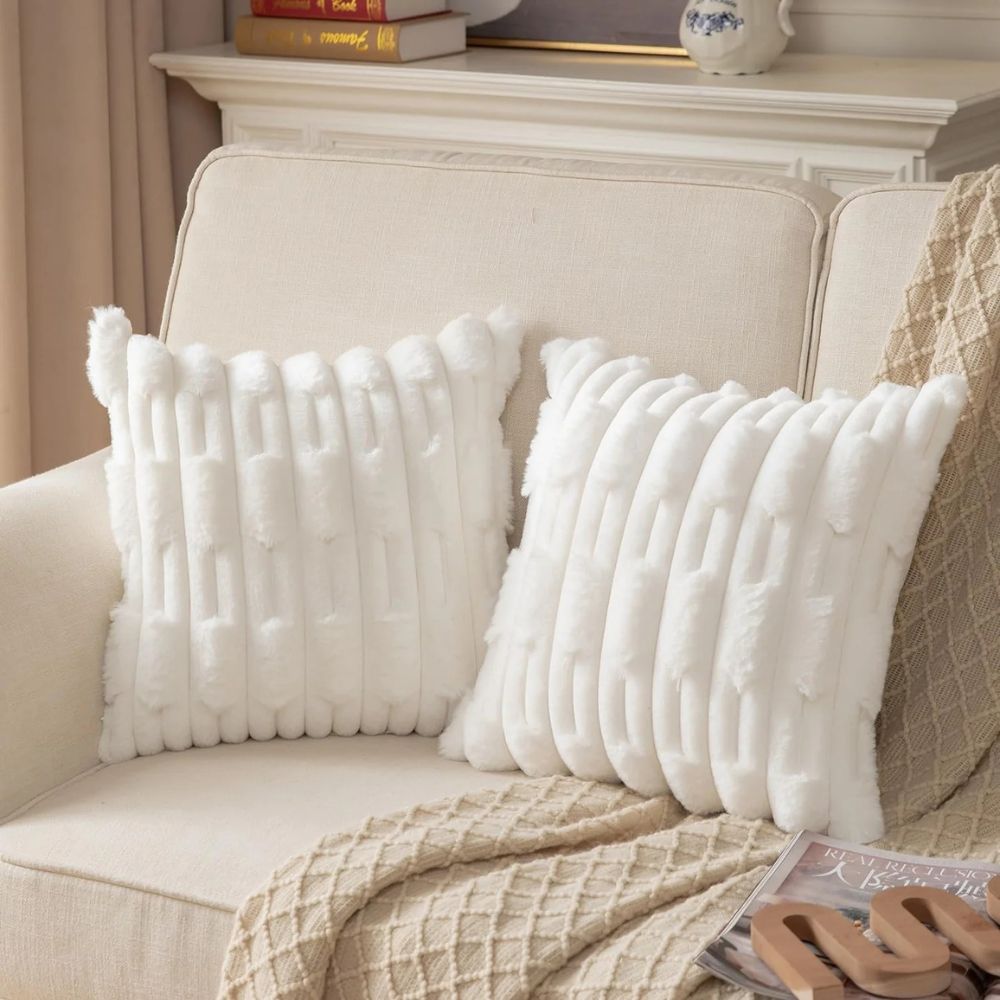 Calm Weave Plush Cushion Cover — product detail view