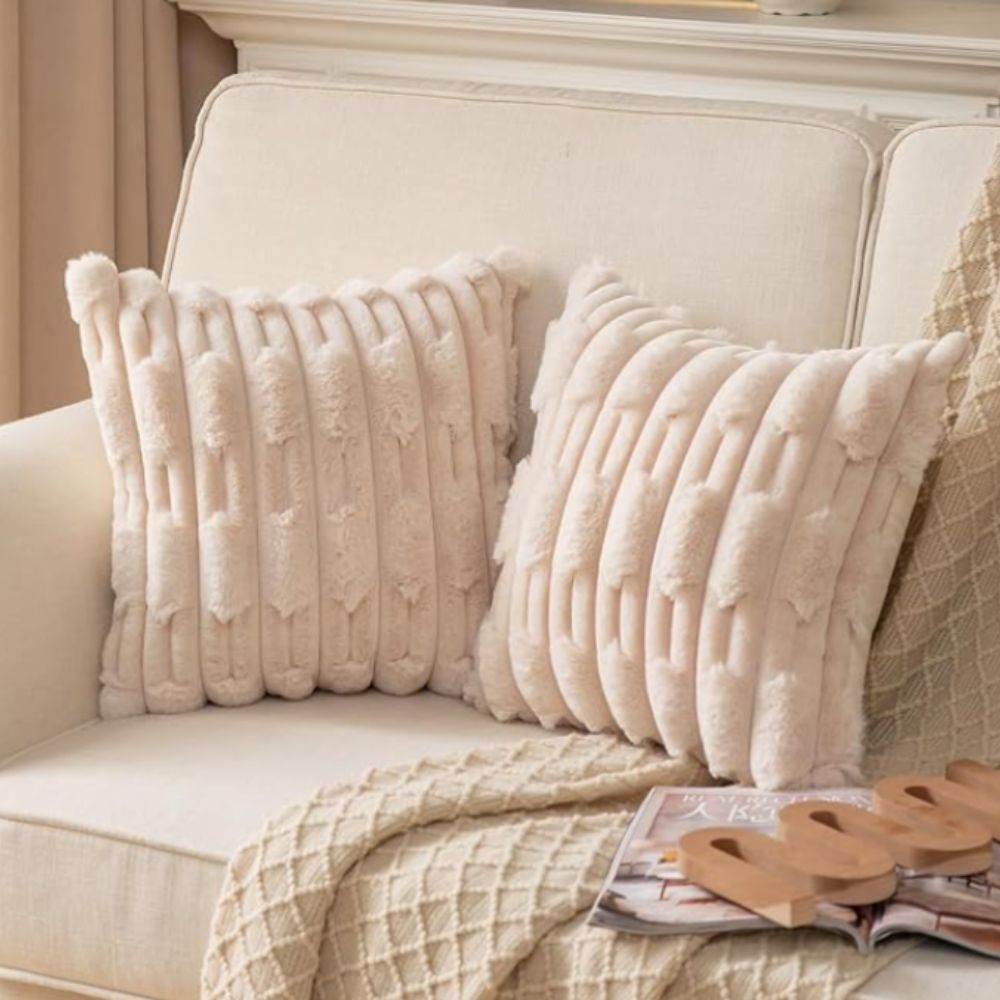 Calm Weave Plush Cushion Cover — product in use