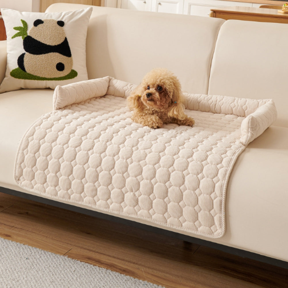 Canine Non-Slip Bolster Pet Quilted Bed — product feature detail