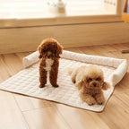 Canine Non-Slip Bolster Pet Quilted Bed — product in use