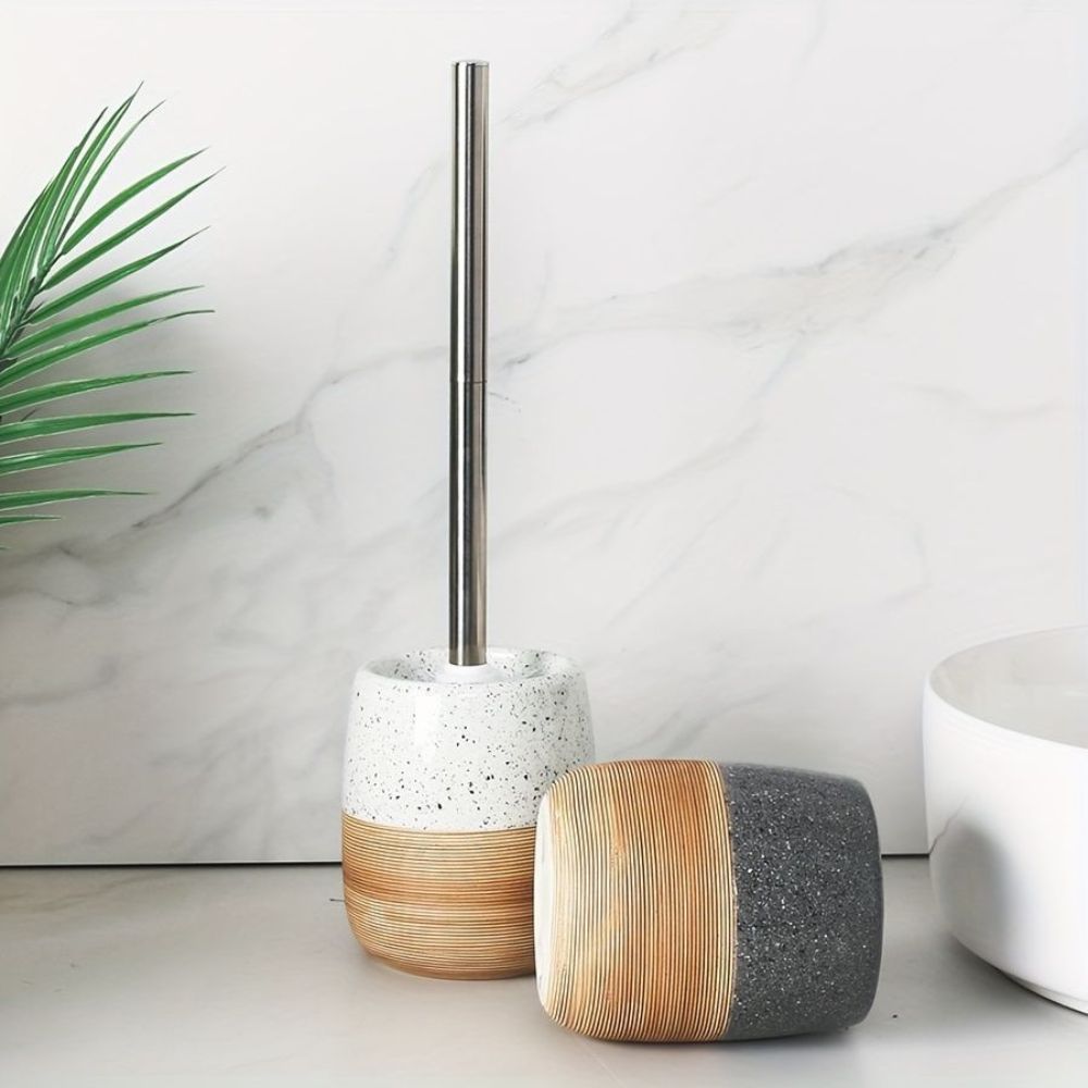 Elegant Bathroom Toilet Brush & Holder Set — product in use