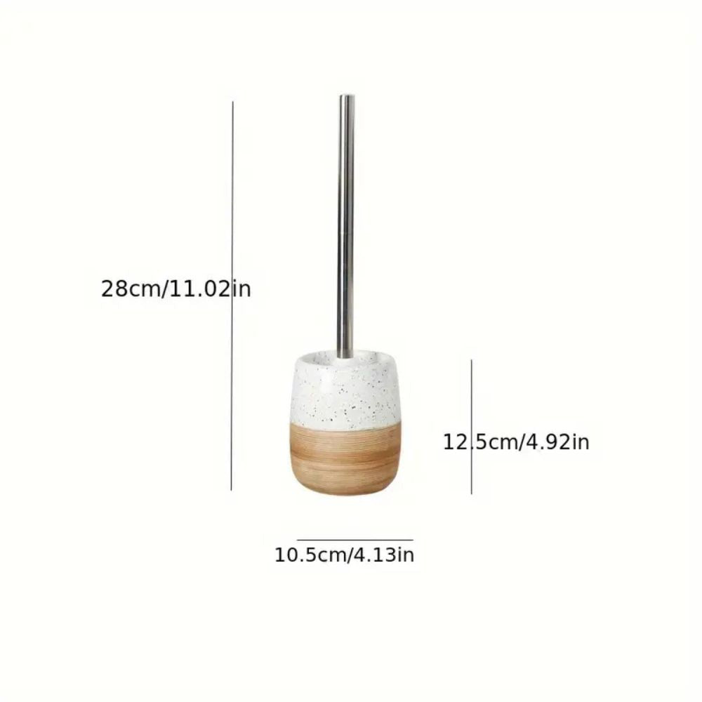 Elegant Bathroom Toilet Brush & Holder Set — alternate angle view