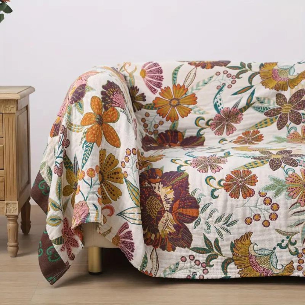 Charm Floral Blanket Throw — product in use
