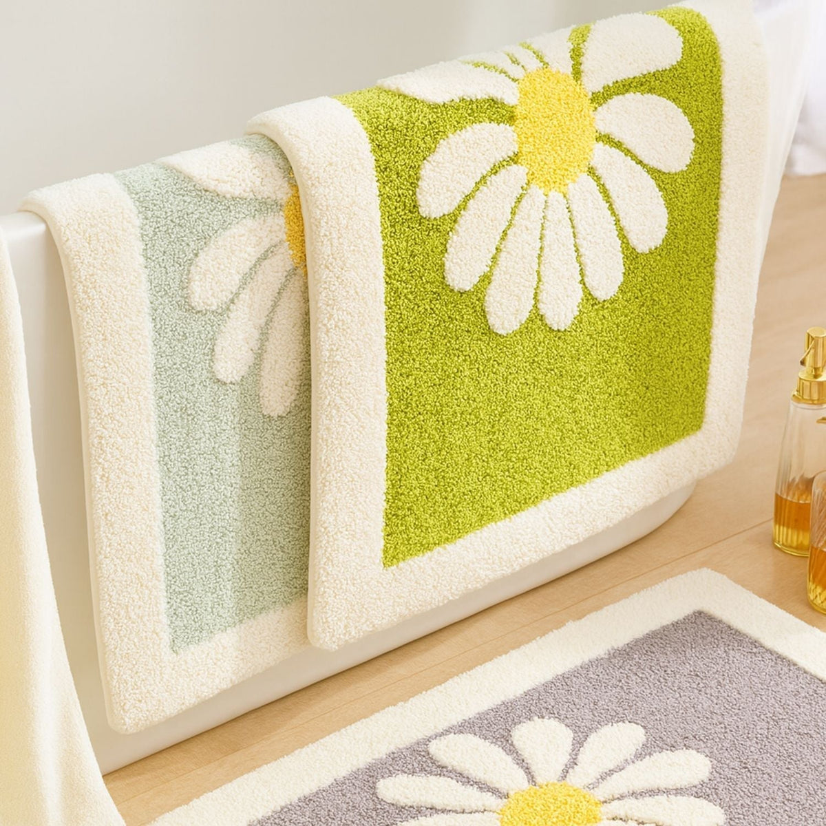 Charming Daisy Bloom Bath Mat — product in use