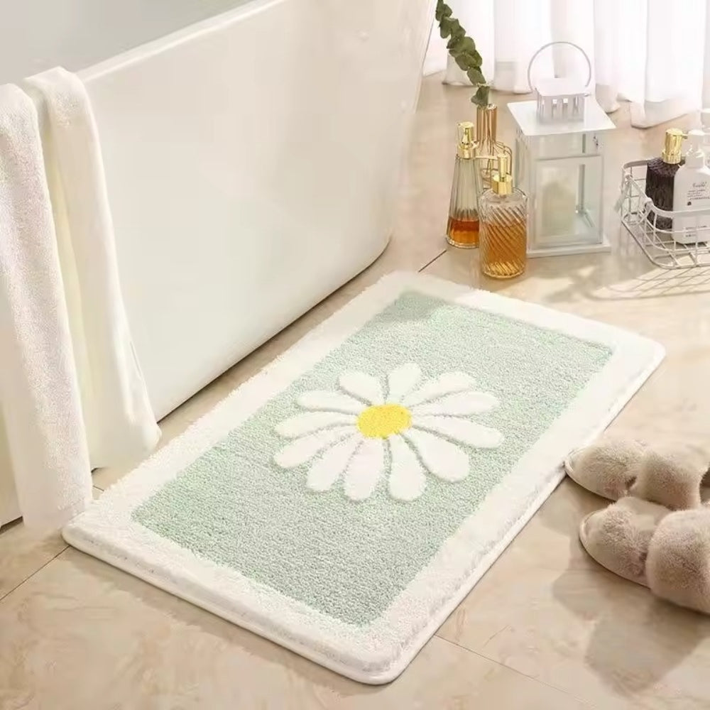 Charming Daisy Bloom Bath Mat — additional view
