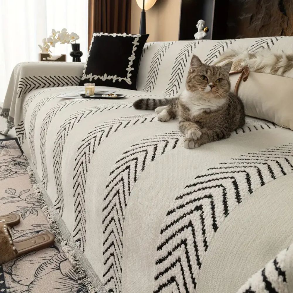 Chevron Echo Line Sofa Cover — product detail view
