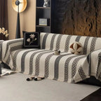 Chevron Pattern Chenille Sofa Cover — product detail view