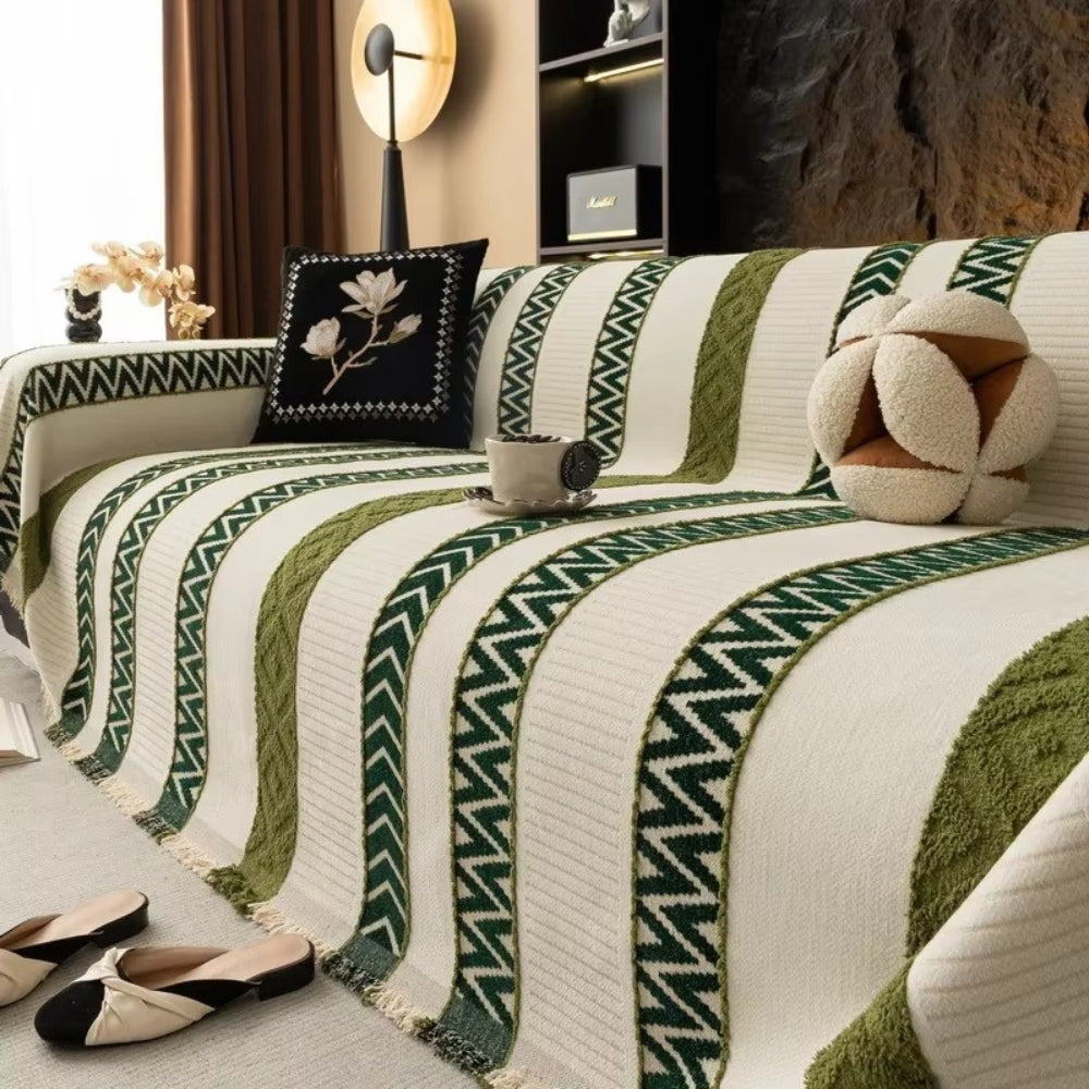 Chevron Pattern Chenille Sofa Cover — main product photo