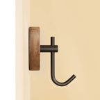 Chic Round Self-Adhesive Timber Wall Hook Piece — product in use