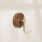 Chic Round Self-Adhesive Timber Wall Hook Piece — alternate angle view