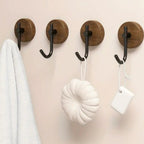 Chic Round Self-Adhesive Timber Wall Hook Piece — main product photo