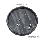 Circular Black Marble Jewellery Tray — alternate angle view