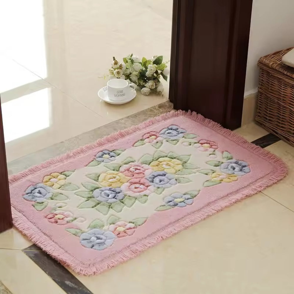Classic Floral Bloom Bath Mat — product feature detail