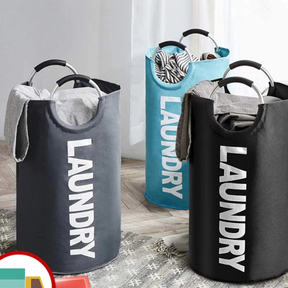 Collapsible Oxford Cloth Laundry Basket — product in use