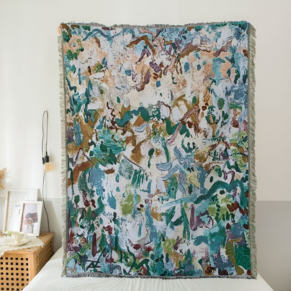 Colourful Artisan Tassel Throw — product in use