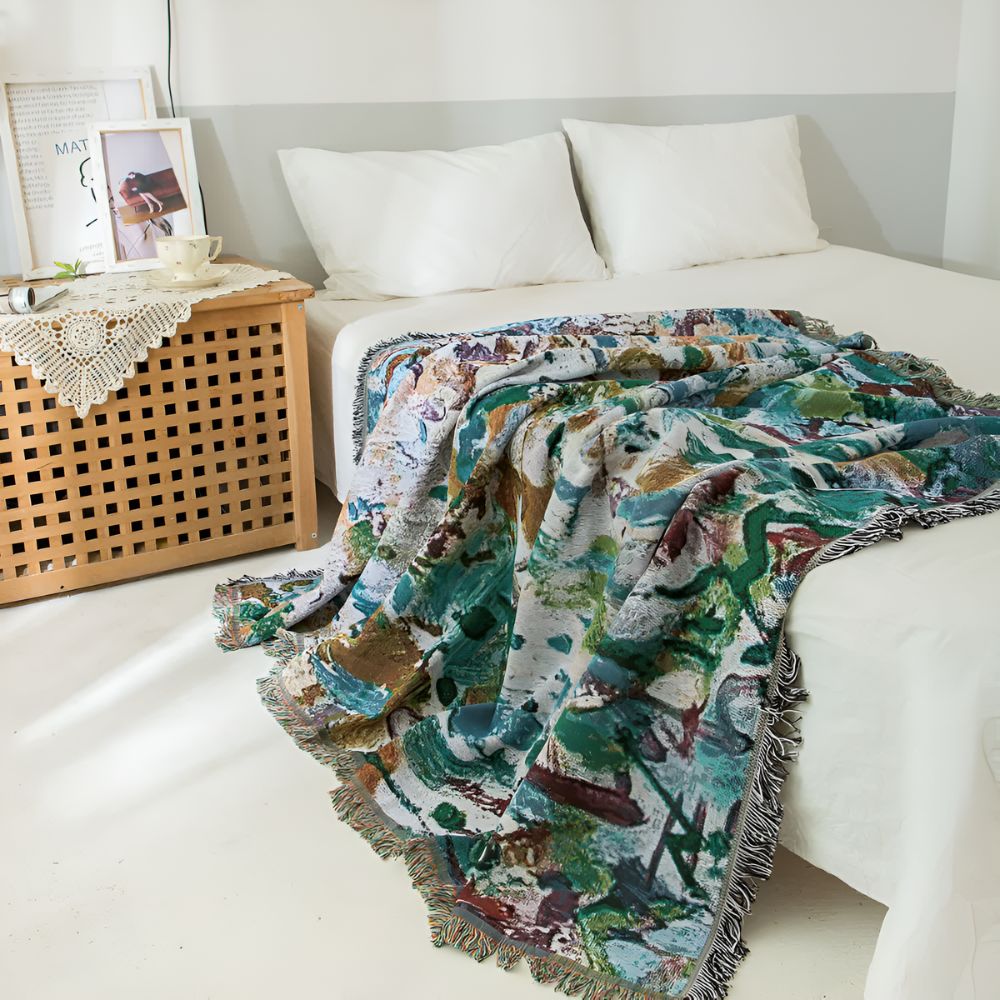 Colourful Artisan Tassel Throw — product detail view