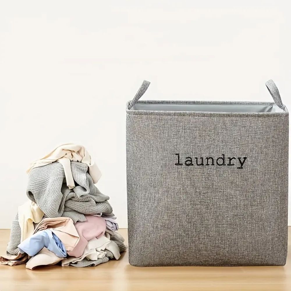 Cosy Cube Laundry Basket — product in use