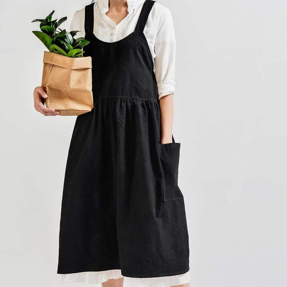 Cross-Back Apron With Pockets — main product photo
