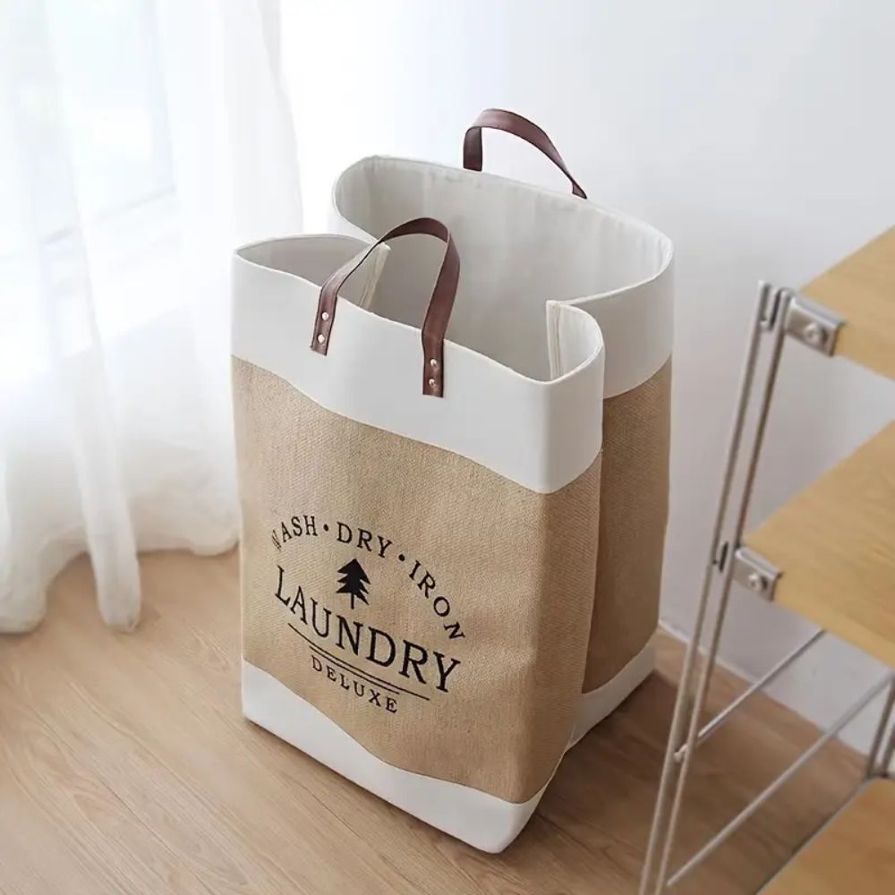 Deluxe Freestanding Laundry Basket — lifestyle shot