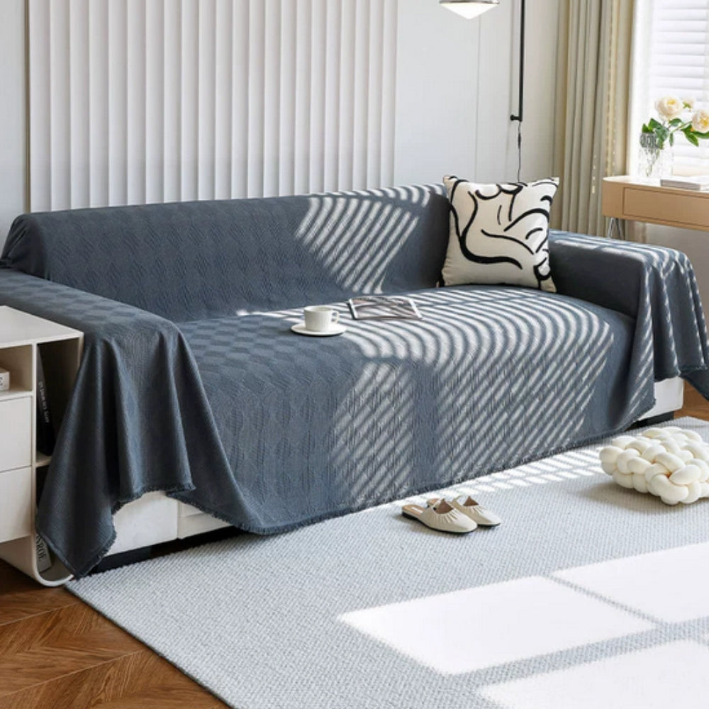 Diamond Grid Chenille Sofa Cover — main product photo