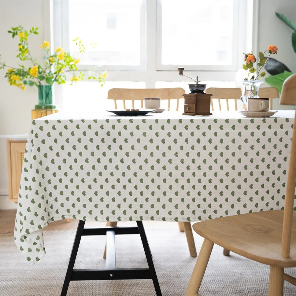 Dotted Heart Table Cloth — lifestyle shot