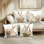 Easter Floral Bunnies Cushion Cover | 4pcs Set — lifestyle shot