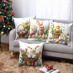 Easter Floral Bunnies Cushion Cover | 4pcs Set — product detail view