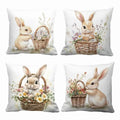 Easter Floral Bunnies Cushion Cover | 4pcs Set — product feature detail