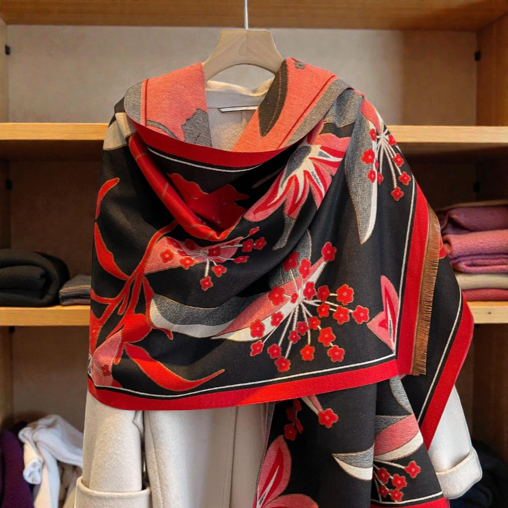Floral Jacquard Scarf