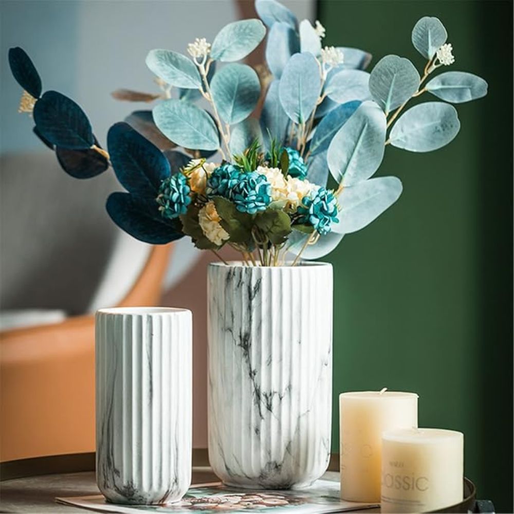 Elegant Vertical Marble Ceramic Vase — main product photo