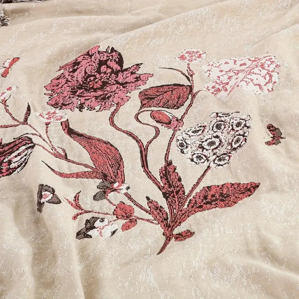 Elira Rose Floral Cotton Blanket — product detail view