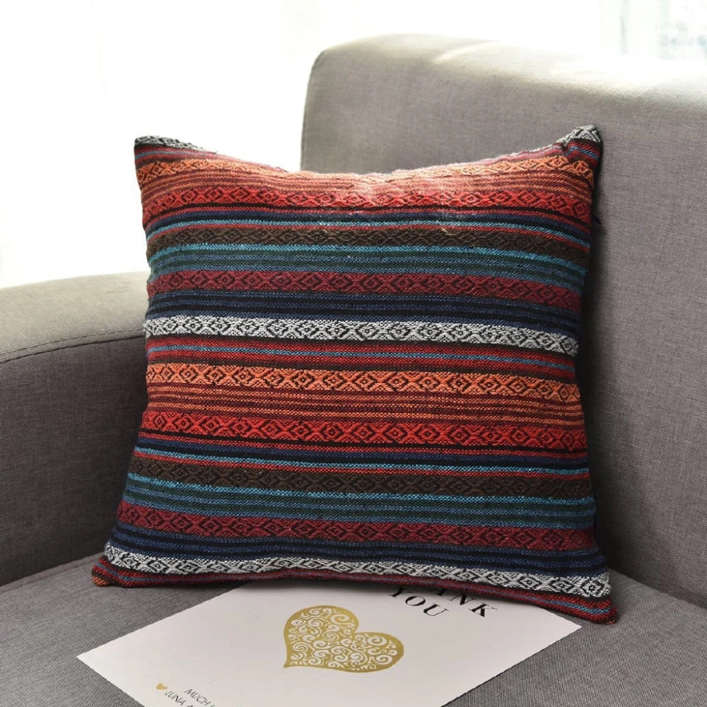 Ethnic Bohemian Geometric Cushion Cover — product in use