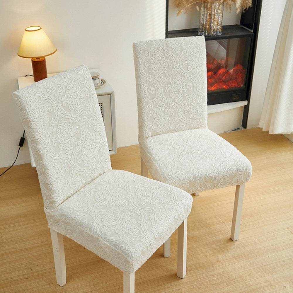 Evona Elegant Jacquard Chair Seat Slipcover — product in use